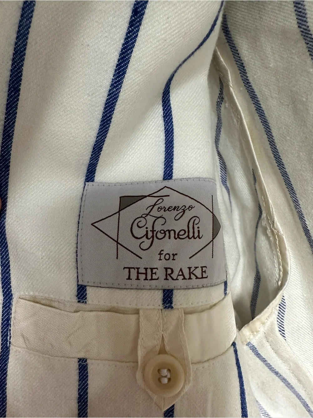GRAIL Cifonelli White & Blue Surgeon’s Blazer Fully Bespoke by The Rake